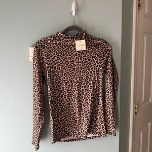 Olivia Rae Cheetah Print Mockneck Long Sleeve
